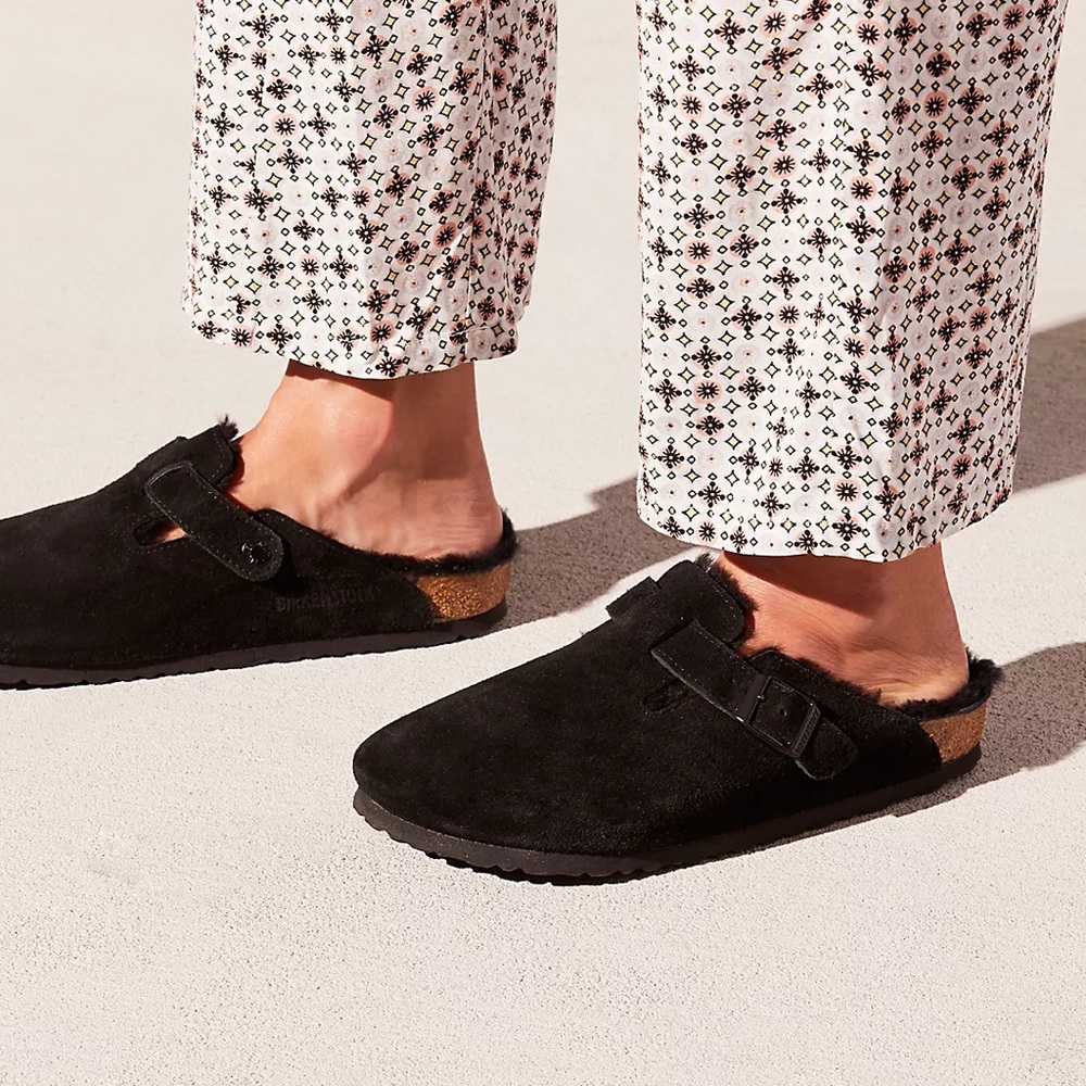 New Birkenstock  Boston Shearling Lined Clogs Black size 38 / 7